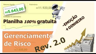 Planilha de Gerenciamento de Risco Trade 2.0