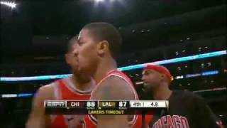 Derrick Rose (6ft.2) Game Winning Floater over Pau Gasol (7ft.1), Dec. 25, 2011