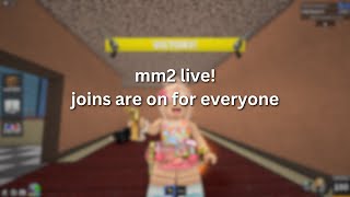 QUICK MM2 LIVE! 🔥 PLAYING WITH VIEWERS! (JOINS ARE ON FOR FOLLOWERS)  #roblox #mm2live #mm2 #shorts