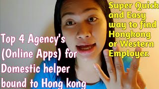 Agency bound to Hongkong/Domestic helper Direct hire online Apps.