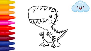 How to draw T-rex Dinosour easy for kids? Hướng dẫn vẽ khủng long T-rex siêu ngầu