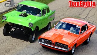 Muscle Cars and Vintage Gassers Drag Racing at Great Lakes Dragaway