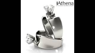 iiAthena 1.28CT Round Cut Wide Sterling Silver Engagement Ring Wedding Ring Item#: ER552