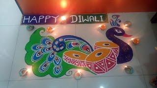 Beautiful Peacock Rangoli Designs