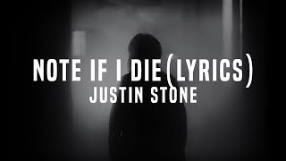 Justin Stone - Note If I Die (Lyrics / Lyric Video)