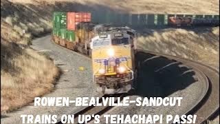 Trains on UP's Tehachapi Pass