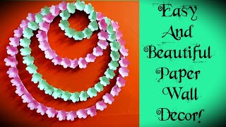 DIY Beautiful wall decor with paper|Easy and beautiful wall decor idea|Wall hanging paper crafts|