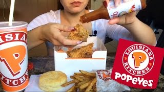 ASMR Popeyes Crispy Chicken (Whispering) | Eating Show