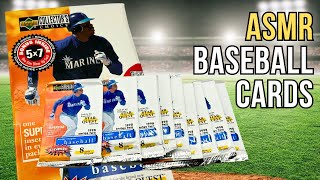 Opening some late 90's baseball cards / ASMR / whispering and gum chewing