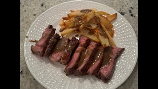 Steak Frites with Creamy Peppercorn Sauce