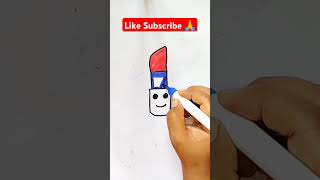 How to draw lipstick tutorial #art #trending #shorts #viralvideo #youtubeshorts #viralshorts #kidart