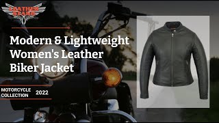 Modern and Lightweight Women's Leather Motorcycle Jacket