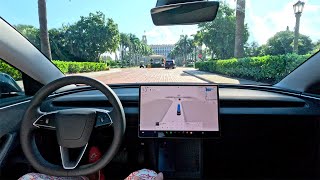 Tesla FSD Successfully Drives Itself from PBI Airport to The Breakers Palm Beach