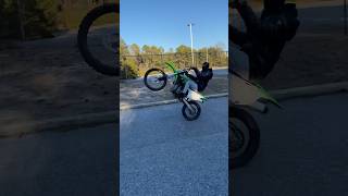 KX100 WHEELIES! #bikelife #crf450rl #2024 #dirtbike #wheeliedirtbike #crf150rb #wheelie #kx100