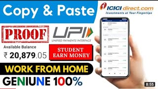 ICICI Direct Work From home | Geniune Earn Money Online Typing | Partime Jobs Income | Online tips