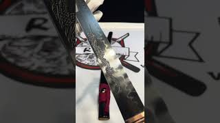 Custom Katana with Dragon Engraving blade #sword # #japanesekatanasword