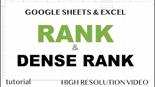 RANK, DENSERANK functions in Excel & Google Sheets, RANK with or without Skipping Numbers