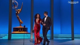 Sandra Oh & Andy Samberg presenting at the Emmys (Korean sub)