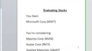 Evaluating Stocks