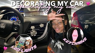 decorating my new car!!!!😍 | shein haul, interior & exterior, bling + pink inspo🩷💎