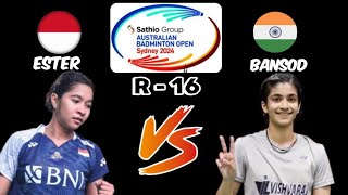 Ester Nurumi Tri Wardoyo (INA) vs Malvika Bansod (IND) | R-16 Australian Open 2024