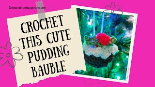 Christmas pudding Christmas hanging decoration tutorial. Christmas crochet bauble.