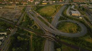 Aerial view of the traffic in the historic city of old town in bremen, germany FREE STOCK VIDEO