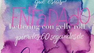 Lettering con sakura gelly roll sobre fondo acuarelado con Tombow