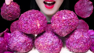 CHEESE BALL WITH PURPLE SWEET POTATO 자색 고구마칩으로 만든 치즈볼 紫色のサツマイモチップで作ったチーズボール咀嚼音【モッパン】 EATING SOUNDS