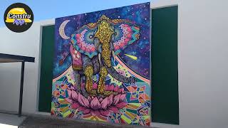 Pintura de Mural Elefante de Paz