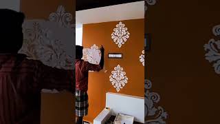 दीवार के ऊपर स्टैंसिल कैसे लगे।। Deewar ke upar stencil se design kaise banaen