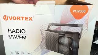 Radio portabil VORTEX VO2606, FM, Bluetooth, USB, Baterii R20 x 2, negru