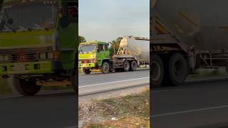 Green Cement Trucks Trailer driving on the Road #cementtruck #truckdriver #heavyvehicle #truck #jcb