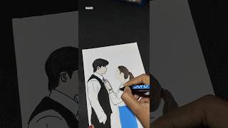 K drama couple easy drawing #art #kdrama #ytshorts