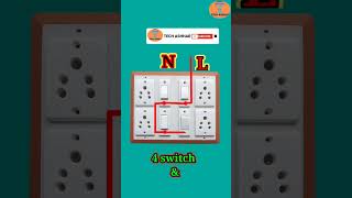 4 switch 4 socket  extension box aasan wiring connection diagram #shorts #wiring #electricalvideos