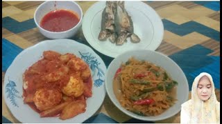 MENU HARIAN PART 3 : TUMIS PEPAYA MENGKAL,,SAMBAL TELUR KENTANG,,IKAN ASIN