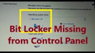 how to fix Bit Locker Missing from Control Panel, Try this Easy Way