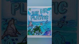 Poster on "Say no to plastic" 💙#art #artwork #saynotoplastic #artoftheday #pencildrawing #drawing