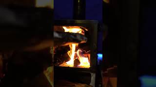 Camping Snow Storm with Wood Stove Tent #Shorts #CampingSnow #camping #SnowCamping #snow