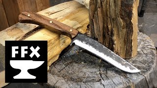 How to make a hunting knife (Part 2) from O-1 tool steel (with hammer forged finish)