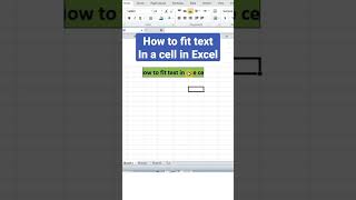 Fit text in cell in Ms Excel | #shorts #viral #excel