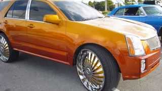 Candy Gold Cadillac SRX on 28" DUB Swyrl