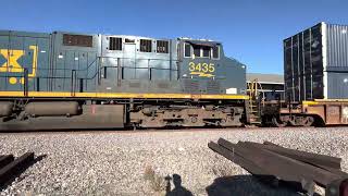 CSX NB lead unit 825-154 DPU 3425 on the Henderson sub 11/20/22