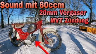 Zündapp super combinette 429 Sound mit 60ccm, 20mm Vergaser, MVT Zündung  und Vollwangenwelle