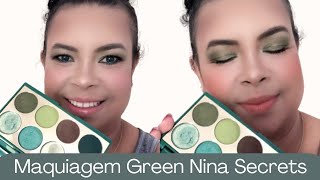 MAQUIAGEM VERDE USANDO PALETA GREEN NIINA SECRET MUITO LINDA E FÁCIL DE FAZER