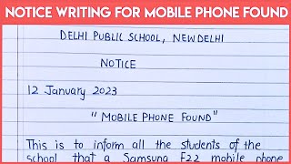 Notice writing for mobile phone found #noticewriting#noticewritingformat #noticeformat