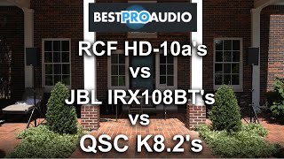 RCF HD10a vs JBL IRX108BT vs QSC K8.2 - Outdoor Sound Test