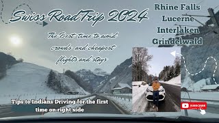 SWISS ROAD TRIP WINTER 2024 | DRIVING ON RIGHT TIPS | WEGGIS | TITLIS | GRINDELWALD | LAUTERBRUNNEN