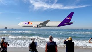 Boeing 767 Fedex Low Flyby Above Ocean