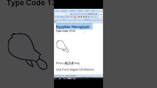 Egyptian Hieroglyph Code 131a1  #msword #viral #shorts #shortsfeed #egyptianwriting #egypt